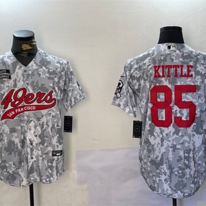 San Francisco 49ers #85 George Kittle 2024 Arctic Camo Salute To Service Stitched Jersey