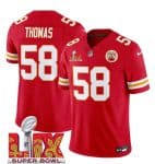 Kansas City Chiefs #58 Derrick Thomas Red 2025 F.U.S.E. Super Bowl LIX Patch Vapor Untouchable Limited Stitched Jersey