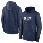 Atlanta Braves Navy Pregame Performance Pullover Hoodie