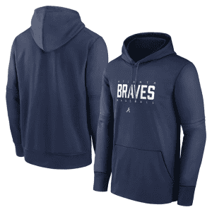 Atlanta Braves Navy Pregame Performance Pullover Hoodie