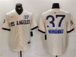 Los Angeles Dodgers #37 Teoscar Hern¨¢ndez Cream 2024 City Connect Limited Stitched Jersey