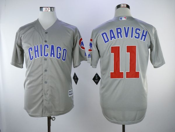 Chicago Cubs #11 Yu Darvish Gray Cool Base Stitched Jersey