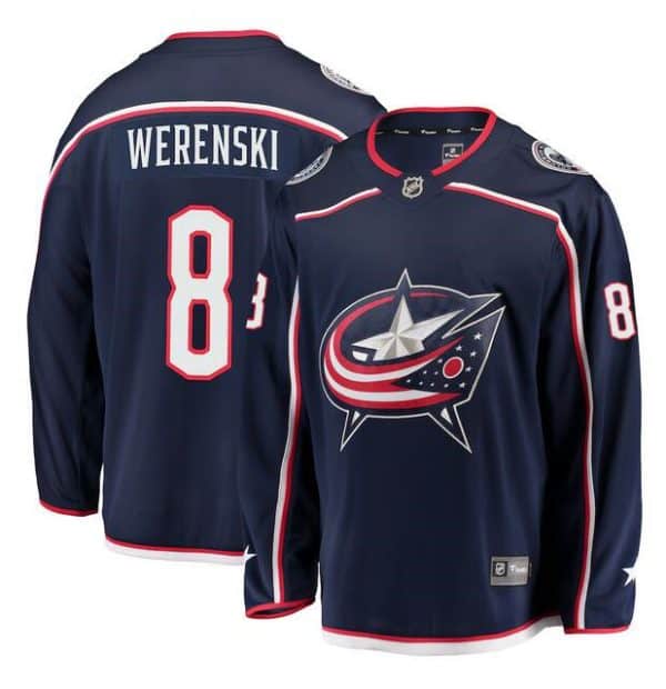 Columbus Blue Jackets #8 Zach Werenski Navy Stitched Jersey