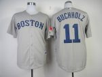 Red Sox #11 Clay Buchholz Grey Cool Base Stitched Jersey