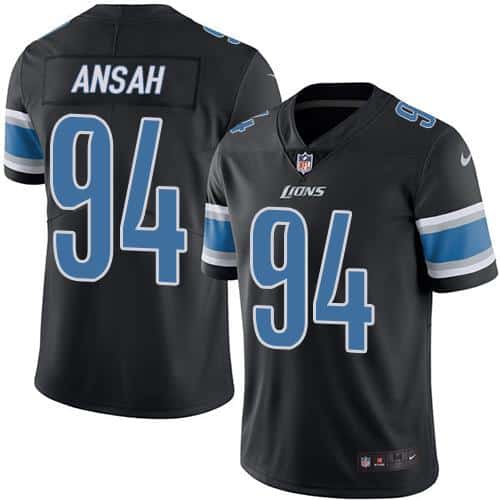 Lions #94 Ziggy Ansah Black Stitched Limited Rush Nike Jersey