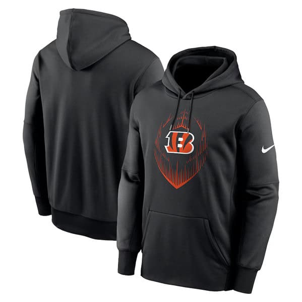 Cincinnati Bengals Black Icon Performance Pullover Hoodie