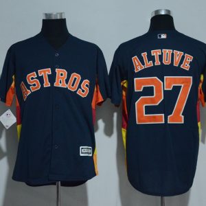 Houston Astros #27 Jose Altuve Majestic Navy Alternate Cool Base Stitched Jersey