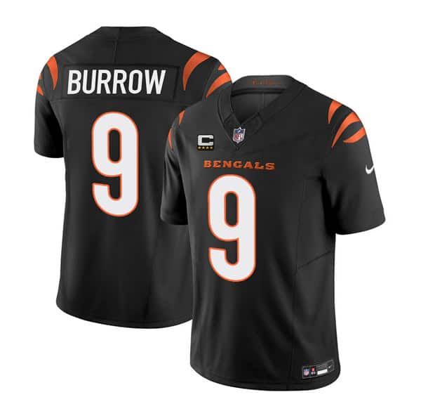 Cincinnati Bengals #9 Joe Burrow Black 2023 F.U.S.E. With 4-Star C Patch Vapor Untouchable Limited Stitched Jersey