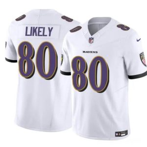 Baltimore Ravens #80 Isaiah Likely White 2023 F.U.S.E. Vapor Limited Stitched Jersey