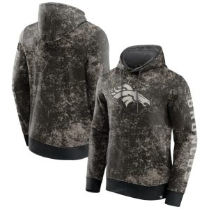 Denver Broncos Black Gray Blackout Tonal Pullover Hoodie