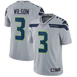Seattle Seahawks #3 Russell Wilson Nike Gray Vapor Untouchable Limited Stitched Jersey