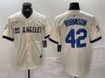 Los Angeles Dodgers #42 Jackie Robinson Cream Stitched Jersey