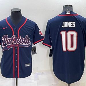 New England Patriots #10 Mac Jones Navy Cool Base Stitched Baseball Jersey