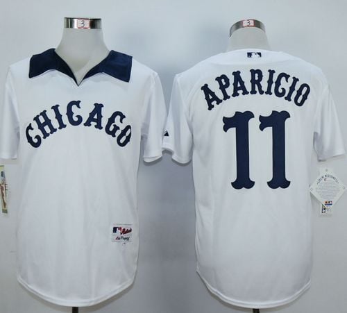 White Sox #11 Luis Aparicio White 1976 Turn Back The Clock Stitched Jersey