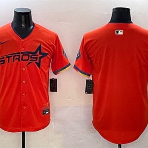 Houston Astros Blank Orange 2025 City Connect With Texas Patch Limited Stitched Jersey
