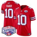 Buffalo Bills #10 Khalil Shakir Red 2024-25 F.U.S.E. AFC East Division Champions Patch Limited Stitched Jersey