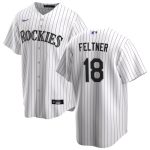 Colorado Rockies #18 Ryan Feltner White Stitched Jersey