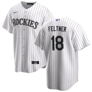 Colorado Rockies #18 Ryan Feltner White Stitched Jersey