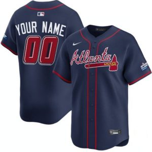 Atlanta Braves Custom Navy 2025 Speedway Classic Alternate Limited Stitched Jersey