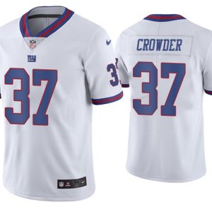 New York Giants #37 Tae Crowder 2020 White Color Rush Stitched Jersey