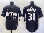 Detroit Tigers #31 Riley Greene Black 'Motor Gothic Edition' Vapor Premier Limited Stitched Jersey