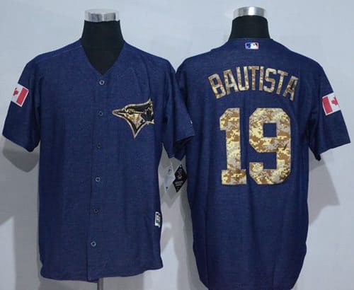 Blue Jays #19 Jose Bautista Denim Blue Salute To Service Stitched Jersey
