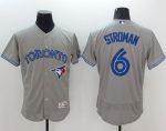 Blue Jays #6 Marcus Stroman Grey Flexbase Authentic Collection Stitched Jersey