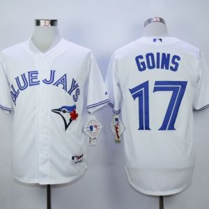Blue Jays #17 Ryan Goins White Cool Base Stitched Jersey