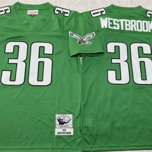 Philadelphia Eagles #36 Brian Westbrook Kelly Green Throwback Stitched Football Jersey