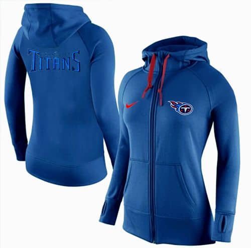 Nike Tennessee Titans Full-Zip Performance Hoodie Blue