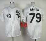 White Sox #79 Jose Abreu White With Black Strip Stitched Jersey