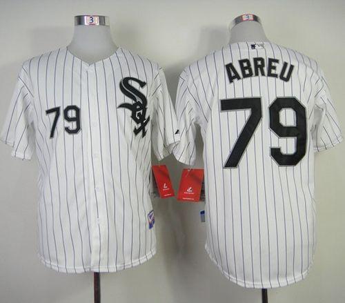 White Sox #79 Jose Abreu White With Black Strip Stitched Jersey