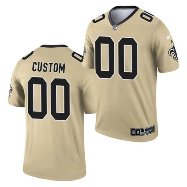 New Orleans Saints Customized Custom Gold 2021 Inverted Legend Stitched Jersey