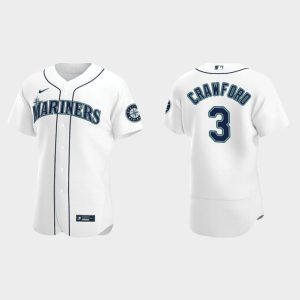 Seattle Mariners #3 J.P. Crawford White Flex Base Stitched Jersey