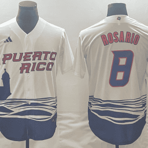 Puerto Rico #8 Eddie Rosario 2023 White World Classic Stitched Jersey