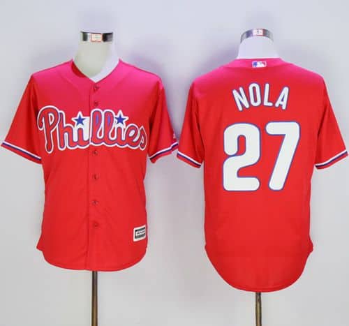 Phillies #27 Aaron Nola Red New Cool Base Stitched Jersey