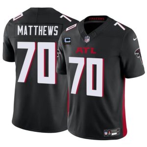 Atlanta Falcons #70 Jake Matthews Black 2024 F.U.S.E With 4-Star C Patch Vapor Untouchable Limited Stitched Jersey