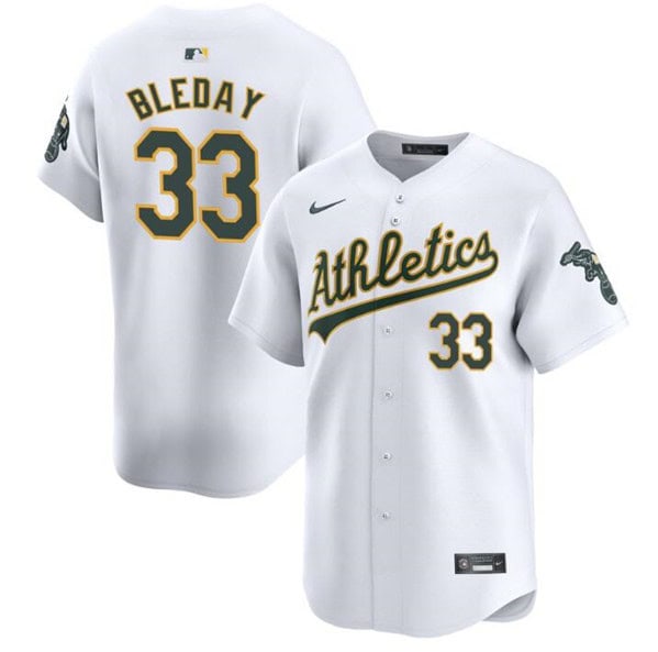 Oakland Athletics #33 JJ Bleday White 2024 Home Limited Stitched Jersey