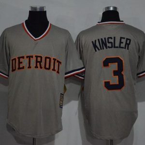 Tigers #3 Ian Kinsler Grey Cooperstown Throwback Stitched Jersey