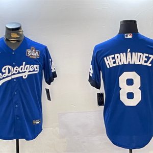 Los Angeles Dodgers #8 Enrique Hernandez Royal 2024 World Series City Connect Cool Base Stitched Jersey