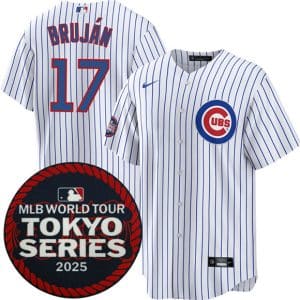 Chicago Cubs #17 Vidal Bruj¨¢n White 2025 World Tour: Tokyo Series Home Stitched Jersey