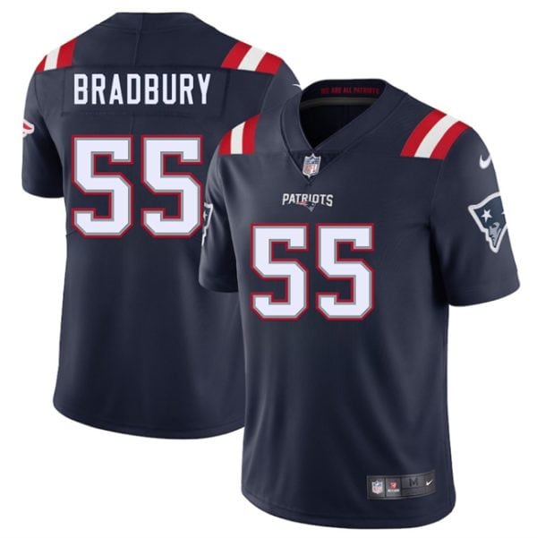 New England Patriots #55 Garrett Bradbury Navy 2025 Vapor Limited Stitched Jersey