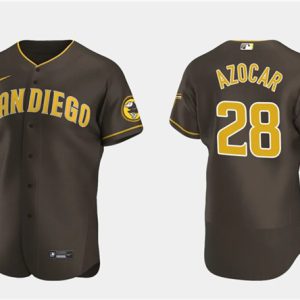 San Diego Padres #28 Jos¨¦ Azocar Brown Flex Base Stitched Jersey