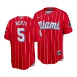 Miami Marlins #5 Jon Berti 2021 Red City Connect Cool Base Stitched Jersey