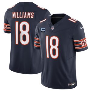 Chicago Bears #18 Caleb Williams Navy 2025 F.U.S.E. With 2-Star C Patch Vapor Untouchable Limited Stitched Jersey
