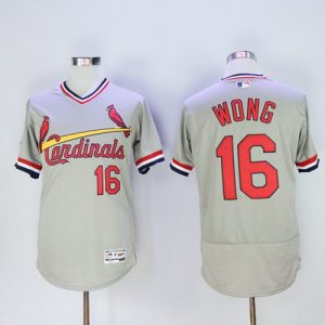 Cardinals #16 Kolten Wong Grey Flexbase Authentic Collection Cooperstown Stitched Jersey