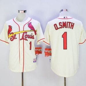 Cardinals #1 Ozzie Smith Cream Cool Base Stitched Jersey