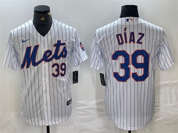 New York Mets #39 Edwin Diaz White Cool Base Stitched Jersey