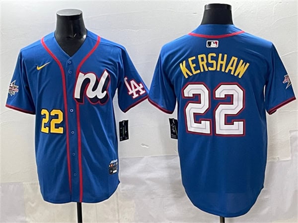 National League #22 Clayton Kershaw Blue 2025 All-Star Edition Limited Stitched Jersey