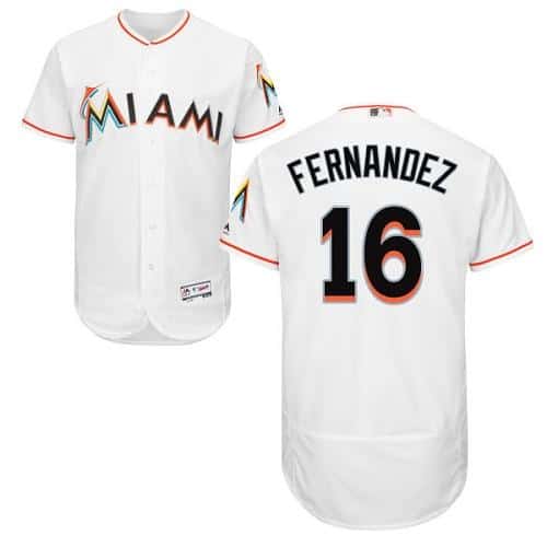 Marlins #16 Jose Fernandez White Flexbase Authentic Collection Stitched Jersey